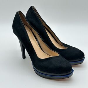 Cole Haan Nike Air Black Hair-on Leather Stiletto Heels